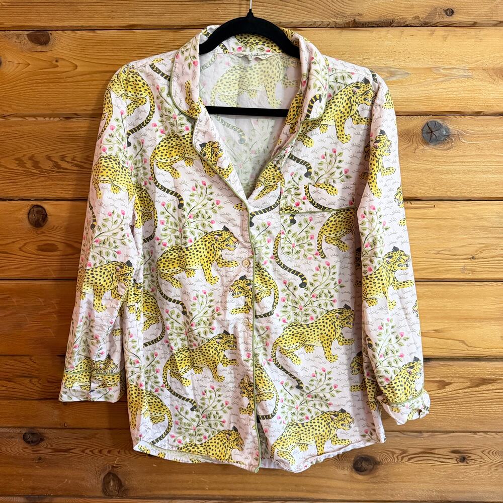 Print Fresh Blush Pink Bagheera Cheetah Sleep Top Small